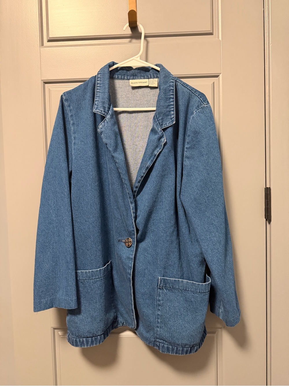 Alice Stuart Vintage Denim Button Up Blazer MEDIUM